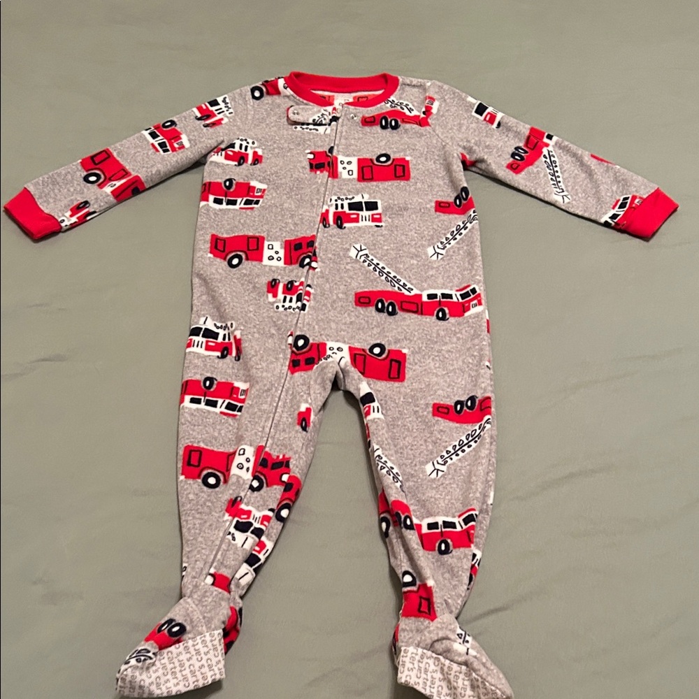 Carter's Red Fire Truck Print Footie